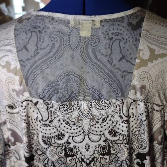 One World Women's Paisley Pattern Embellished Sheath Dress White & Black XL NWT - Picture 6 of 12